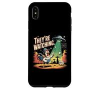 Chapeau humoristique en aluminium UFO Chicken Area 51 UAP Coque pour iPhone XS Max