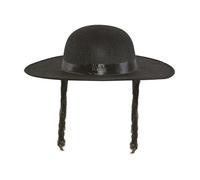 Chapeau imitation lainage Rabbi Jacob - noir avec cheveux (papillotes) - PTIT CLOWN - Accessoire de mode