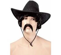 Chapeau Imitation Nubuck Cow Boy Avec Surpiqures - Noir - Noir - Unique noir