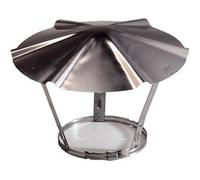 CHAPEAU INOX EVACUATION FUMEE DE TOITURE MAISON POUR CHEMINEE OU FUMISTERIE POELE EXTERIEUR TUBAGE AVEC COLLIER 150/180MM ANTI PLUI