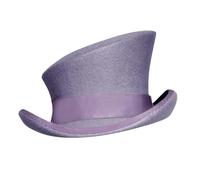 Chapeau Intégral Asymétrique en Laine - Unisexe, Punk à Vapeur, Haut de Forme Avec Ruban Décoratif - Pour Homme et Femme, Hiver, Rose, Taille Unique