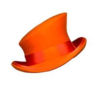 Chapeau intégral pour femme - Chapeau haut asymétrique en laine - Chapeau unisexe - Chapeau punk à vapeur - Chapeau haut de forme avec ruban décoratif - Chapeau d'hiver pour homme, Orange, Taille