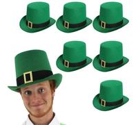 Chapeau irlandais vert pour adulte avec boucle - Accessoire de déguisement de leprechaun St Patrick - Disponible en plusieurs tailles