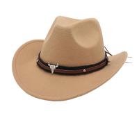 Chapeau jazz cow-boy, décoration cornes, style folk, pour fêtes costumées ou collection