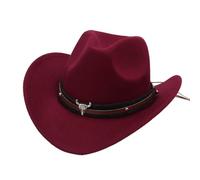 Chapeau jazz cow-boy, décoration cornes, style folk, pour fêtes costumées ou collection#M