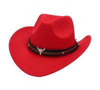 Chapeau jazz cow-boy, décoration cornes, style folk, pour fêtes costumées ou collection#M