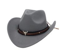 Chapeau jazz cow-boy, décoration cornes, style folk, pour fêtes costumées ou collection#M