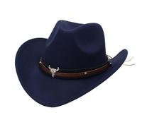 Chapeau jazz cow-boy, décoration cornes, style folk, pour fêtes costumées ou collection#M