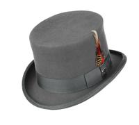 Chapeau jazzy classique pour homme et femme avec ceinture tissée - Chapeau haut à bords roulés en laine - Costume de cosplay pour adulte - Fête à thème automne hiver