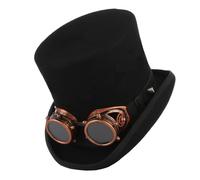 Chapeau jazzy classique pour homme et femme avec ceinture tissée - Chapeau haut à bords roulés en laine - Costume de cosplay pour adulte - Fête à thème automne hiver