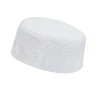 Chapeau Kufi arabe creux pour homme - Blanc - Turban traditionnel de prière - Accessoire de tête traditionnel du Moyen-Orient, multicolore, A