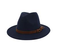 Chapeau large avec boucle de ceinture réglable pour homme et femme avec lumière LED pour casquette de baseball, bleu marine, Taille unique