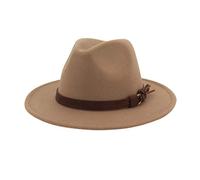 Chapeau large avec boucle de ceinture réglable pour homme et femme, jaune, Taille unique