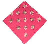Chapeau large edelweiss de costume traditionnel en 100 % coton 50 x 50 cm - Rose - One Size