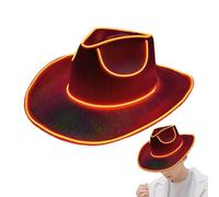 Chapeau lumineux à DEL - Chapeau de cowboy scintillant | Chapeau de cowboy à piles avec boîtier d'alimentation | Chapeau LED |