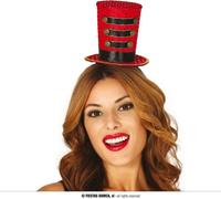 Chapeau Magie du Cirque Extravagance Carnaval 20s Charme Surprenant Détail Fantaisie Coiffure Rouge Mini Cylindre Accessoire Créatif Fête Entrée, Couleur : Rouge