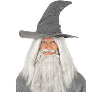 Chapeau magique médiéval mystique Halloween magicien sorcière fantaisie robe costume couleur gris, couleur : gris