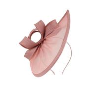 Chapeau Mariage Chapeau bibi élégant avec nœud papillon et serre-tête, décoratif, anti-chute, style rétro, imitation lin, for mariée(Pink)