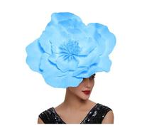 Chapeau Mariage Serre-tête à grandes fleurs for femmes, chapeau bibi, nœud, coiffure, maquillage de mariée, bal, séance photo, accessoires for cheveux(SKY BLUE)