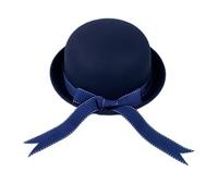 Chapeau melon à porter au quotidien pour enfants et adultes, chapeau melon de style preppy automne et hiver, joli chapeau tendance, Bleu marine/S