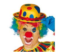 Fiestas Guirca Chapeau melon de clown GUI13392 satin à pois multicolore