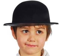 chapeau melon floqué noir enfant - guirca 13345 Noir G