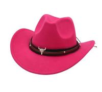 Chapeau melon jazz style cowboy, décoration tête de vache, ethnique, original pour costume western#M