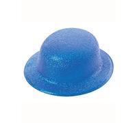 Chapeau melon pailletté bleu adulte
