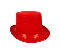 Chapeau melon pour fête de la Saint-Patrick 2026 - Accessoire de performance - Style de scène - Rouge - Taille unique