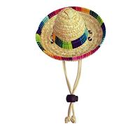 Chapeau mexicain pour animaux de compagnie - Chapeau pour chiens, fabriqué à la main avec des tissus naturels et de la paille, chapeau de soleil pour chats | Chapeau pour animaux de compagnie pour
