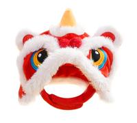 Chapeau mignon en peluche pour chat - Chapeau pour chat, petit animal de compagnie, couvre-chefs doux pour le Nouvel An chinois, costume de lion pour chat, chiot et chien