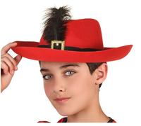 Chapeau Mousquetaire Enfant Taille Unique Rouge