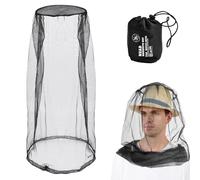 Chapeau Moustiquaire, Noir Moustiquaire de Tête, Masque Anti Moustique, Filet Anti Moustique Tête avec Sac de Transport, Mosquito Head Net pour Extérieur Apiculture Camping Voyage (1pcs)