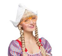 Chapeau néerlandais élégant en dentelle blanche avec lunettes d'obturation pour femme Cosplay événement Hollande accessoire de la journée internationale