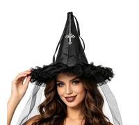 Chapeau noir pour déguisement Halloween style vintage pour sorcière