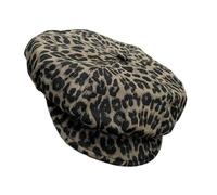 Chapeau octogonal élégant avec bords en polyuréthane pour femme et fille - À porter au quotidien - Hiver et automne - Toutes les coiffes assorties - Imprimé animal, Chapeau anis étoilé marron, Taille