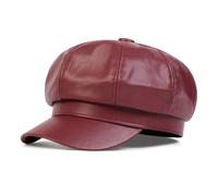 Chapeau Octogonal Unisexe En Cuir Pu,Chapeaux Militaires,Casquettes De Baseball À Dessus Plat Pour Femmes Et Hommes,Chapeau De Cadet De Sports De Plein Air,Chapeau De Protection Solaire