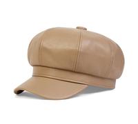 Chapeau Octogonal Unisexe En Cuir Pu,Chapeaux Militaires,Casquettes De Baseball À Dessus Plat Pour Femmes Et Hommes,Chapeau De Cadet De Sports De Plein Air,Chapeau De Protection Solaire