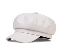 Chapeau Octogonal Unisexe En Cuir Pu,Chapeaux Militaires,Casquettes De Baseball À Dessus Plat Pour Femmes Et Hommes,Chapeau De Cadet De Sports De Plein Air,Chapeau De Protection Solaire