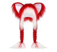 Chapeau Oreilles de chat - Bonnet doux et chaud à oreilles de chat - Chapeau thermique animal et bandes amusantes - pour les sports de plein air Cosplay scène Fêtes Froid Femmes Filles Garçons Bam