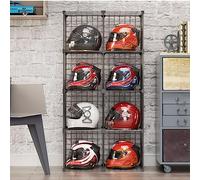 Chapeau Organisateur Boîte Support de Casque de Moto Monté Au Sol,vitrine de Stockage Chapeau de Magasin de Détail Commercial Moderne,contenants Porte-Bouchons Empilables,for Casque de Baseball/rugb