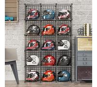 Chapeau Organisateur Boîte Support de Casque de Moto Monté Au Sol,vitrine de Stockage Chapeau de Magasin de Détail Commercial Moderne,contenants Porte-Bouchons Empilables,for Casque de Baseball/rugb