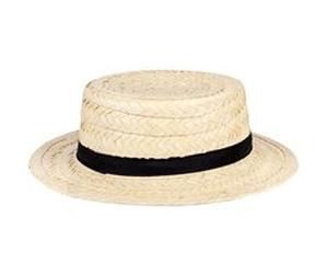 chapeau paille canotier adulte - boland 90992 Beige G