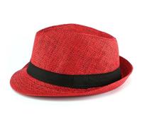 Chapeau Paille Enfant Rouge Mylko 6 a 11 ans - Rouge - Taille unique