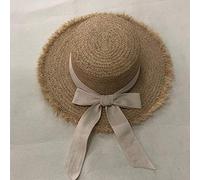 Chapeau Paille Femme Casual Large Bord Chapeaux De Paille Chapeaux De Soleil Femmes Panama Floppy Beach Chapeaux Bow Caps - 3_One_Size