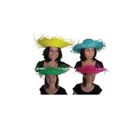 P'TIT CLOWN - 95423 - Chapeau Paille Hawaïen Adulte - Couleur Aléatoire - 38 x 38 x 12