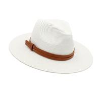 Chapeau Panama de plage fait à la main surdimensionné en paille élégant soleil surprise petite amie pour les vacances style français chapeau panama, blanc, Taille unique