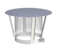 Chapeau par pluie avec grille de protection - double paroi - Tecnovis TEC-DW-Design 250 mm