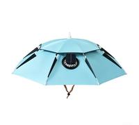 Chapeau parapluie de pêche à énergie solaire avec auvent pliable double couche pour une protection UV et un confort rafraîchissant, bandeau réglable pour utilisation en extérieur au lac ou à la