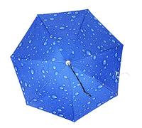 Chapeau Parapluie, Parapluie De Pêche 77cm Protection Solaire Coupe-Vent Parapluie Monté Sur La Tête Parapluie Chapeau Pliant(Bleu goutte de pluie)